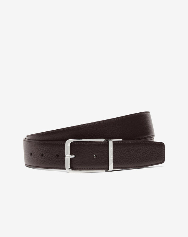 Belt Testa Di Moro Blu In Pelle Stampa Dollaro