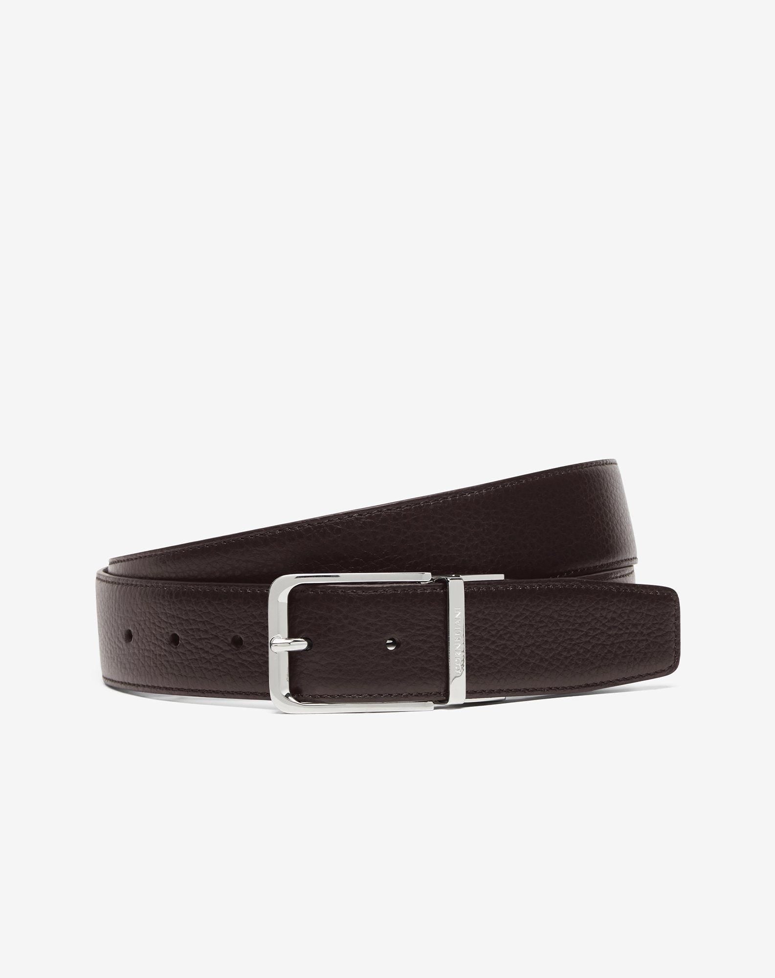 Belt testa di moro/blu in pelle stampa dollaro