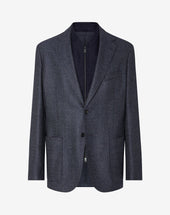 Jacket Navy In Twill Di Lana
