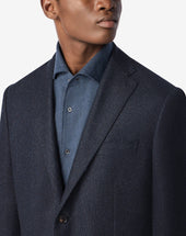Jacket Navy In Twill Di Puro Cashmere