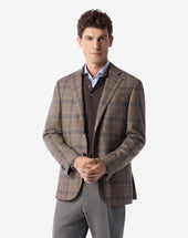 Jacket Nocciola In Lana Principe Di Galles