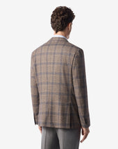 Jacket Nocciola In Lana Principe Di Galles