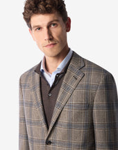 Jacket Nocciola In Lana Principe Di Galles