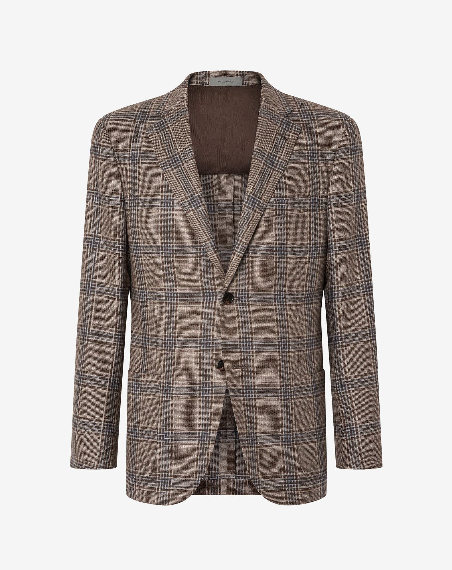 Jacket Nocciola In Lana Principe Di Galles