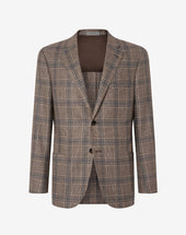 Jacket nocciola in lana principe di Galles