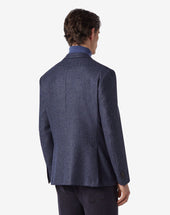Jacket Denim In Pura Lana Microeffetto
