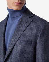 Jacket Denim In Pura Lana Microeffetto