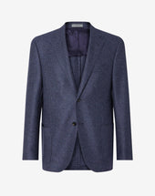 Jacket Denim In Pura Lana Microeffetto