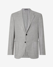 Jacket Chiaro In Lana Spina Di Pesce