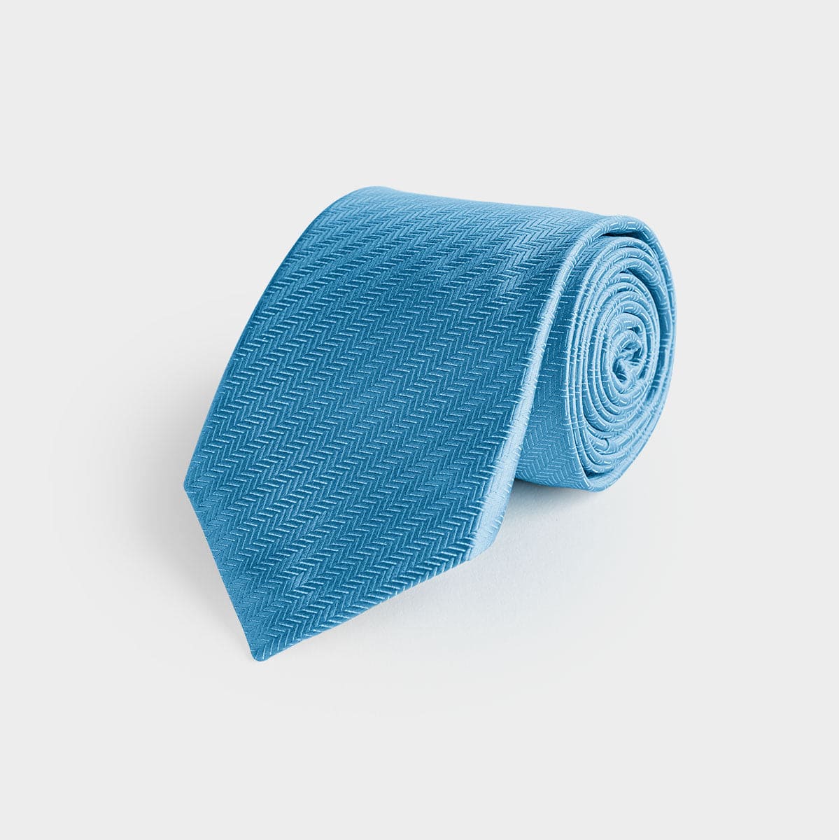 Cornflower Herringbone Silk Tie