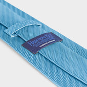 Cornflower Herringbone Silk Tie