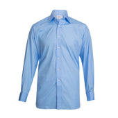 Classic Fit Swiss Poplin Double Cuff Shirt In Cornflower