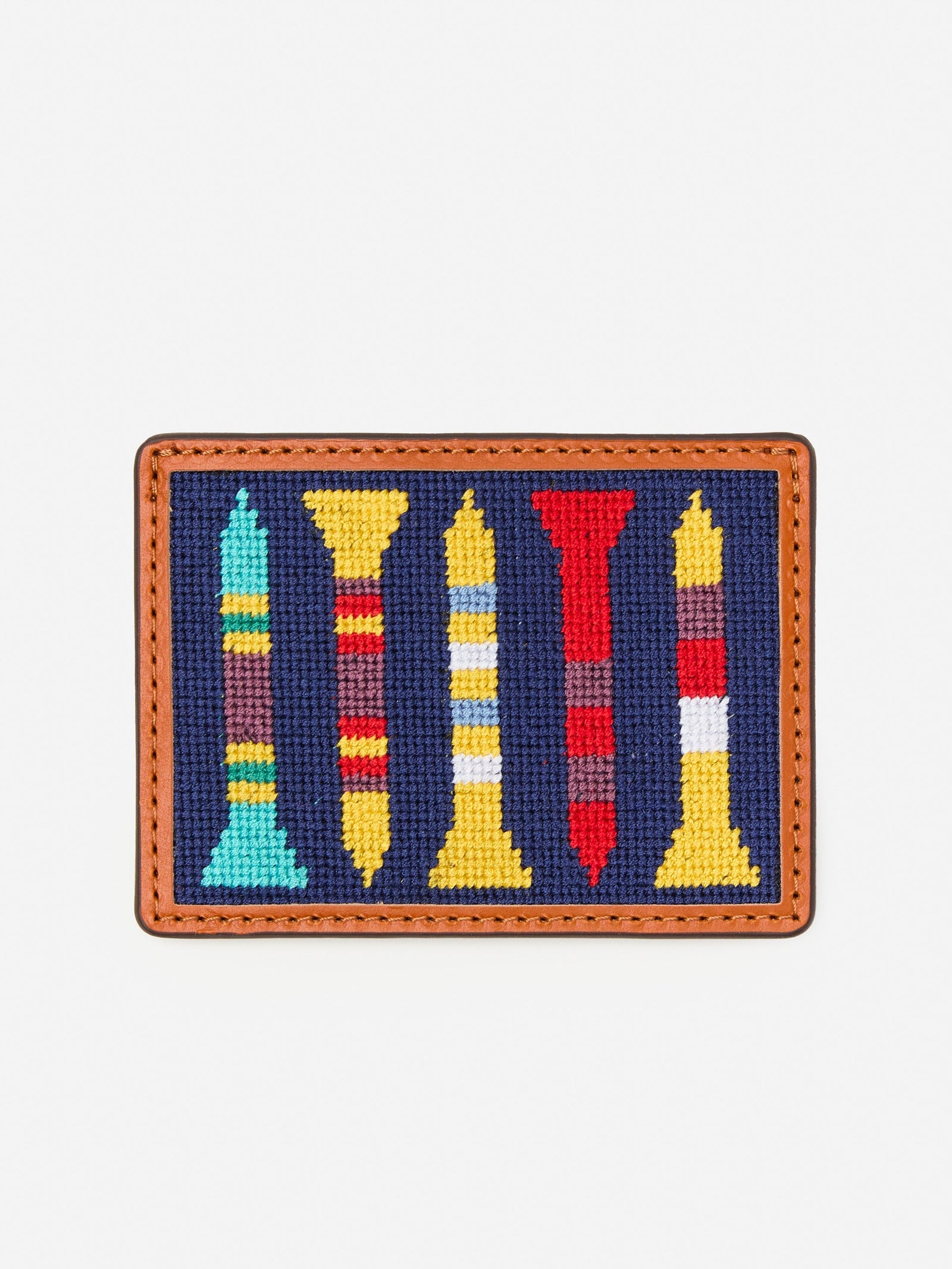 Multi Golf Tee Needlepoint Cardcase Lifestyle J Mclaughlin