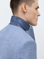 Costume 2 Pi Ces Slim En Laine Et Coton Bleu Azur