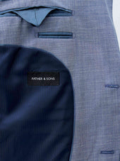Costume 2 Pi Ces Slim En Laine Et Coton Bleu Azur