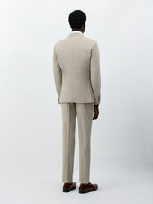 Costume 2 Pi Ces Slim En Laine Stretch Beige