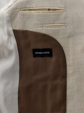 Costume 2 Pi Ces Slim En Laine Stretch Beige