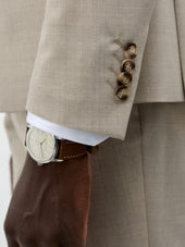Costume 2 Pi Ces Slim En Laine Stretch Beige