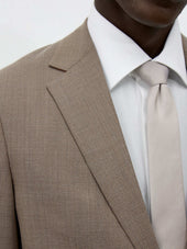 Costume 2 Pi Ces Slim En Laine Et Soie Beige Fonc