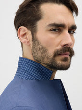 Costume 2 Pi Ces Regular En Laine Bleu Chambray