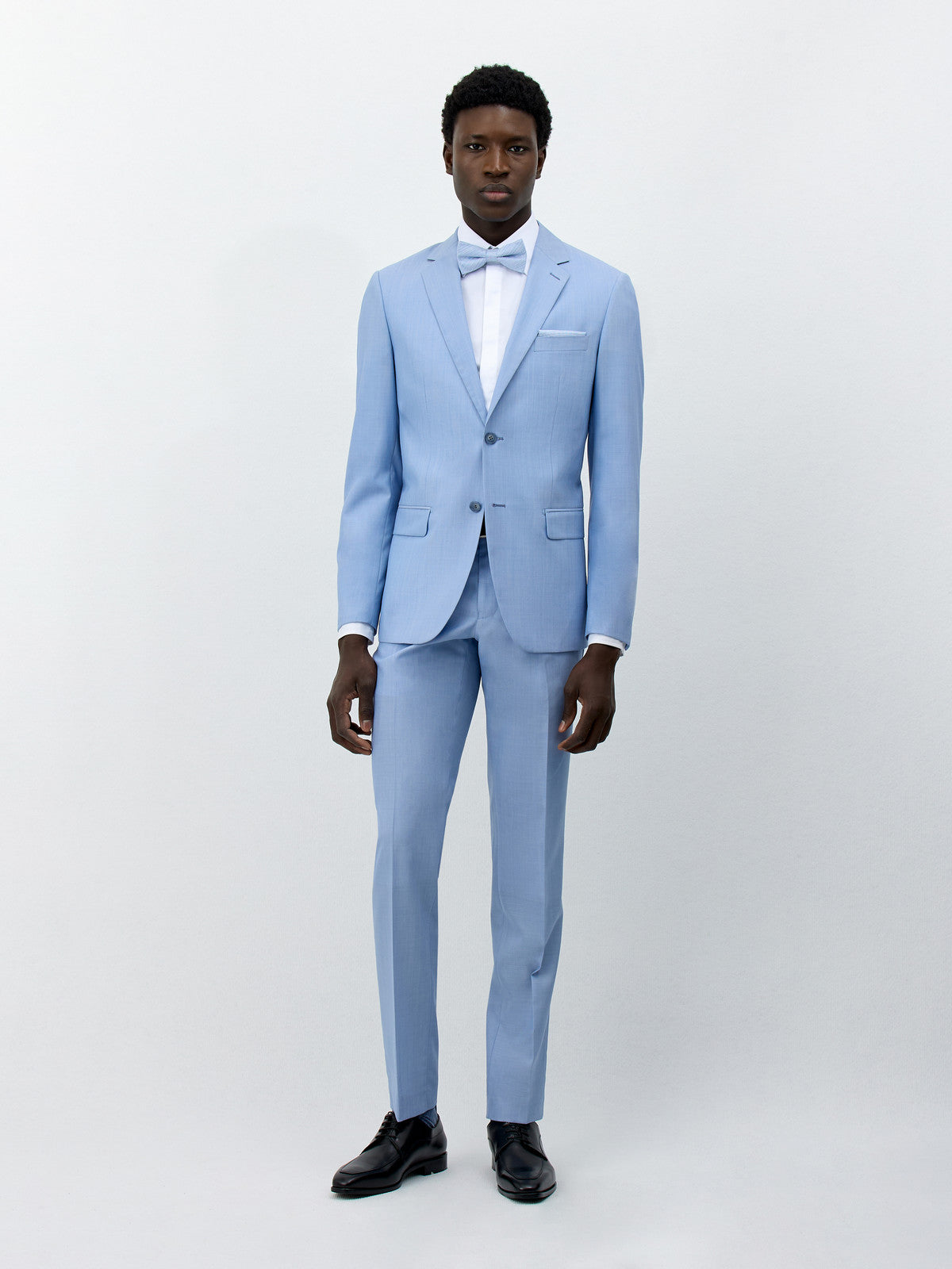 Costume 2 Pi Ces Slim En Laine Et Soie Bleu Ciel