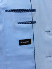 Costume 2 Pi Ces Slim En Laine Et Soie Bleu Ciel
