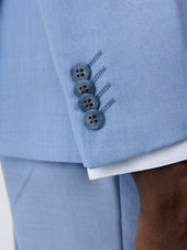 Costume 2 Pi Ces Slim En Laine Et Soie Bleu Ciel