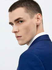 Costume 2 Pi Ces Slim En Laine Bleu Cobalt