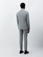 Costume 2 Pi Ces Regular En Laine Et Soie Gris Clair
