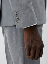 Costume 2 Pi Ces Regular En Laine Et Soie Gris Clair