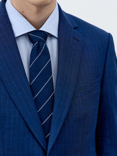 Costume 2 Pi Ces Slim En Laine M Lang E Bleu Indigo Rayures
