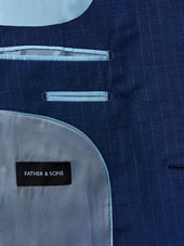 Costume 2 Pi Ces Slim En Laine M Lang E Bleu Indigo Rayures
