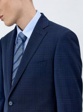 Costume 2 Pi Ces Slim En Laine Bleu Marine Prince De Galles