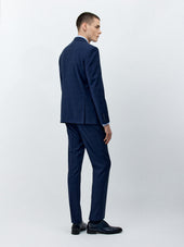 Costume 2 Pi Ces Slim En Laine Bleu Marine Prince De Galles
