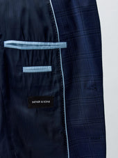 Costume 2 Pi Ces Slim En Laine Bleu Marine Prince De Galles