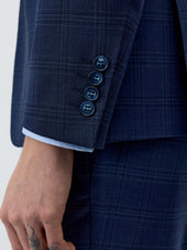 Costume 2 Pi Ces Slim En Laine Bleu Marine Prince De Galles