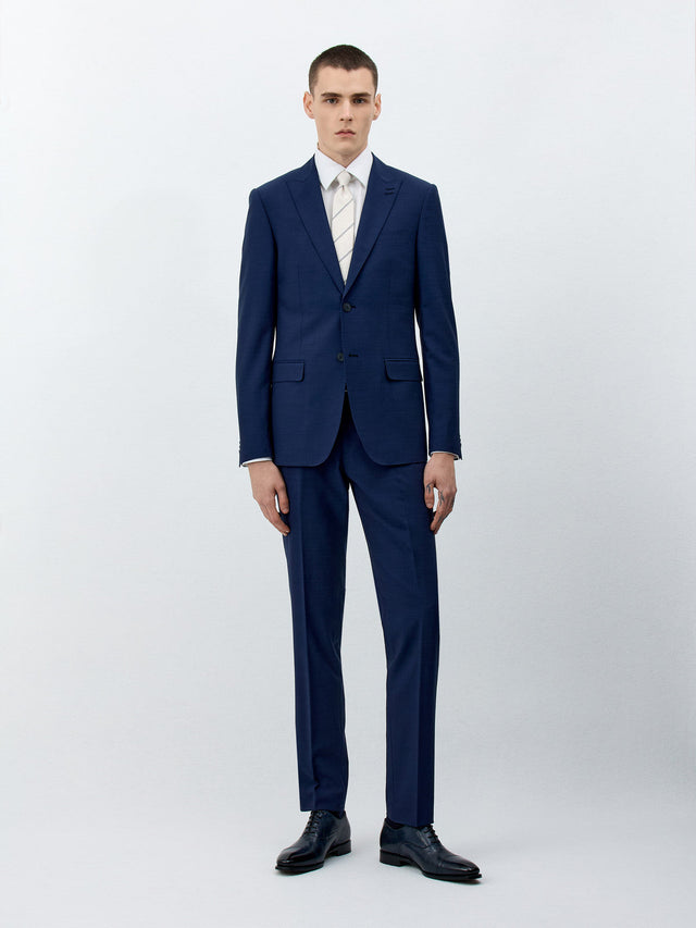 Costume 2 pièces Slim en laine bleu marine