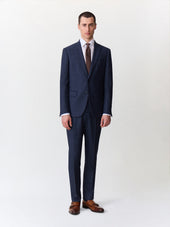 Costume 2 pièces regular en laine bleu marine Prince de Galles