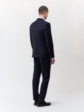 Costume 2 Pi Ces Slim En Laine Bleu Marine Rayures