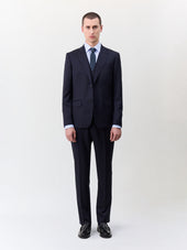 Costume 2 Pi Ces Slim En Laine Bleu Marine Rayures