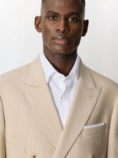 Costume 2 Pi Ces Crois Regular En Laine Beige
