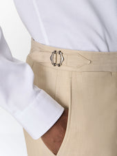 Costume 2 Pi Ces Crois Regular En Laine Beige