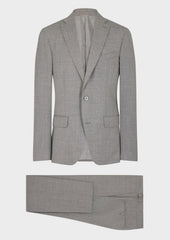 Costume 2 pièces Regular en laine unie gris clair