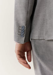 Costume 2 Pi Ces Regular En Laine Unie Gris Clair