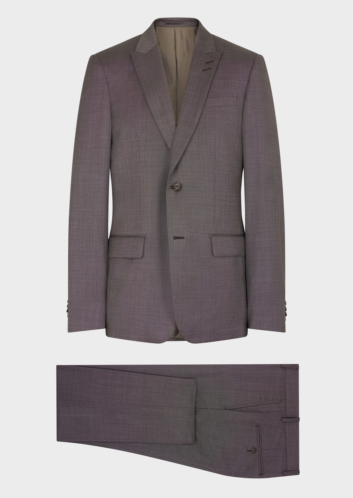 Costume 2 Pi Ces Regular En Laine Unie Marron