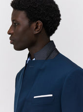 Costume 2 Pi Ces Regular En Laine Stretch Bleu Prusse