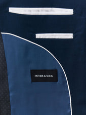 Costume 2 Pi Ces Regular En Laine Stretch Bleu Prusse