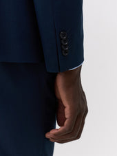 Costume 2 Pi Ces Regular En Laine Stretch Bleu Prusse