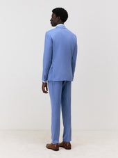 Costume 2 Pi Ces Slim En Laine Bleu Azur