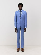 Costume 2 pièces Slim en laine bleu azur